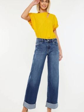 Kan Can HIGH RISE WIDE LEG JEANS-KC20083M